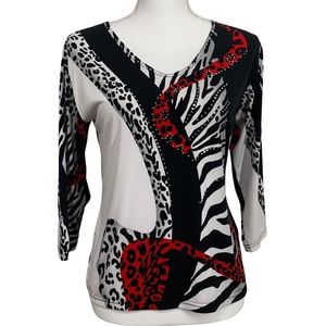 VALENTINA Zebra Print Top Size Medium